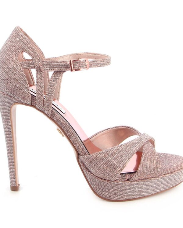 Νυφικά πέδιλα σε χάλκινο με γκλίτερ