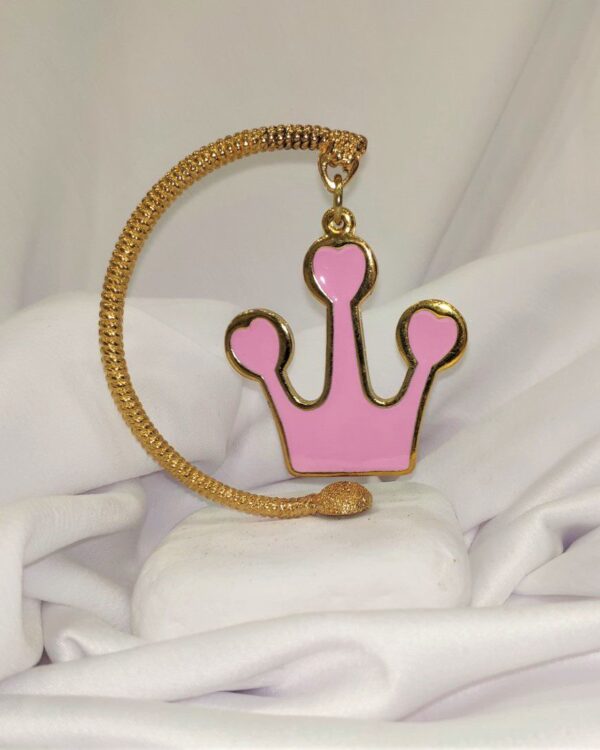 Μπομπονιέρα με λευκό βότσαλο και επίχρυση Κορώνα