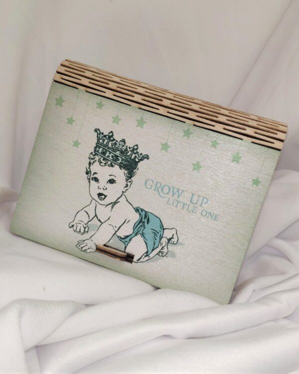 Ξύλινο κουτάκι για μπομπονιέρα με εκτύπωση