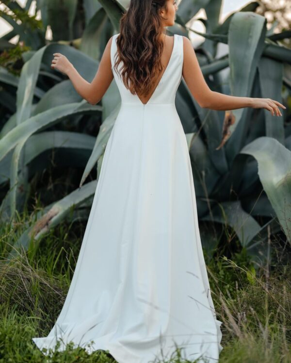 Νυφικό φόρεμα σε Άλφα γραμμή από μεταξωτό Ρασμίρ