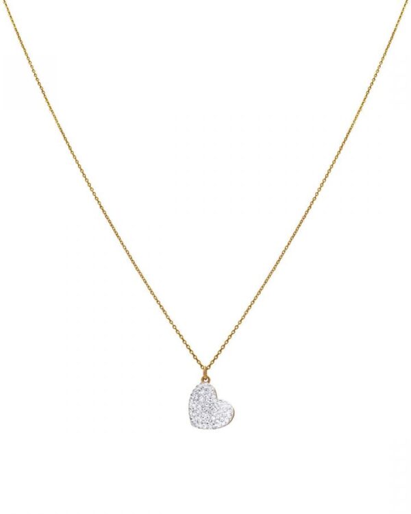 Κολιέ από Ατσάλι με Καρδιά και Ζιργκόν | Χρυσό