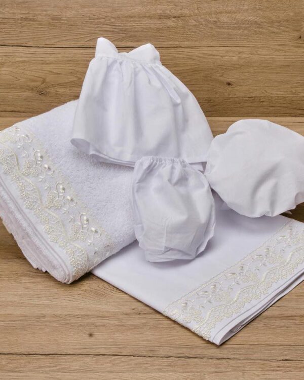 Σετ Λαδόπανα βάπτισης με δαντέλα