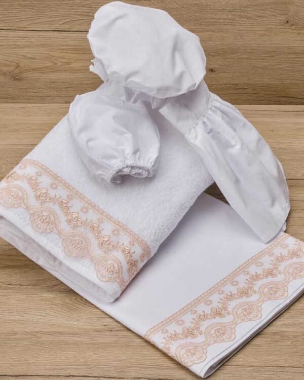 Σετ Λαδόπανα βάπτισης με δαντέλα