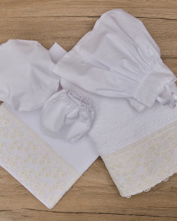 Σετ Λαδόπανα βάπτισης με δαντέλα