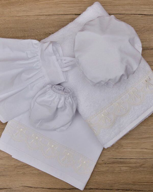 Σετ Λαδόπανα βάπτισης με δαντέλα