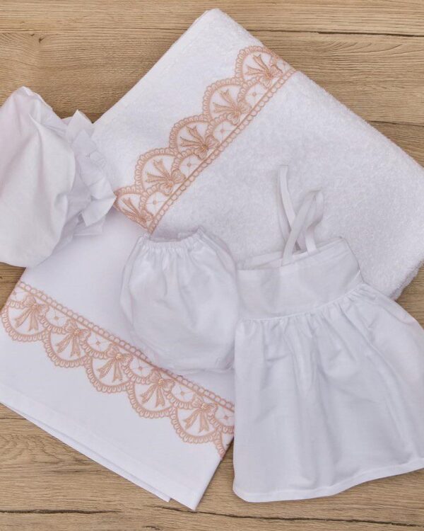 Σετ Λαδόπανα βάπτισης με δαντέλα