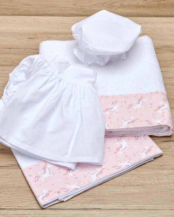 Σετ Λαδόπανα βάπτισης με Μονόκερους Unicorn