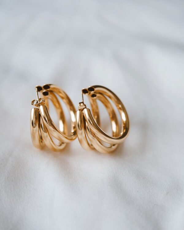 Τριπλά κρικάκια επιχρυσωμένα με 18 καράτια