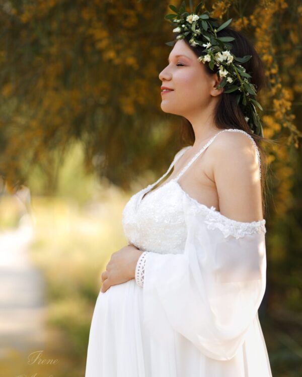 Αέρινο Νυφικό έξωμο ιδανικό και για εγκυμοσύνη S-3XL plus size μεγαλα μεγεθη ιδανικο και για πολιτικό και θρησκευτικό γάμο