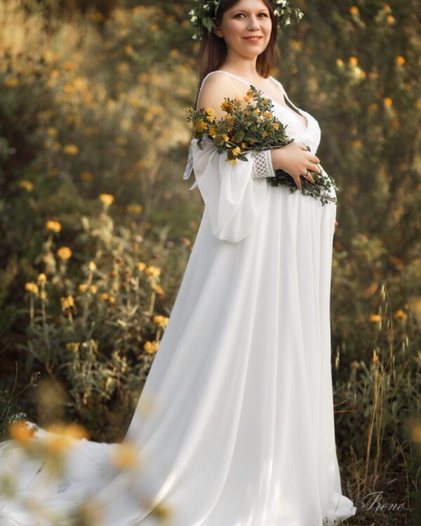 Αέρινο Νυφικό έξωμο ιδανικό και για εγκυμοσύνη S-3XL plus size μεγαλα μεγεθη ιδανικο και για πολιτικό και θρησκευτικό γάμο