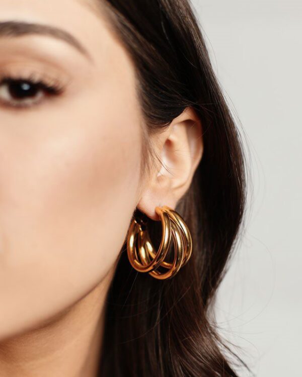 Τριπλά κρικάκια επιχρυσωμένα με 18 καράτια