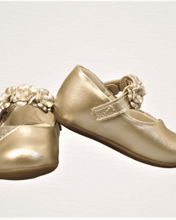 Βαπτιστικό παπούτσι μπαρέτα σε χρυσό με γκλίτερ