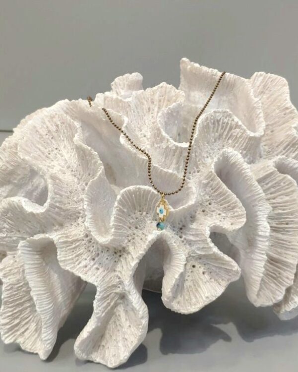 Επίχρυσο κολιέ με σταυρουδάκι από σμάλτο