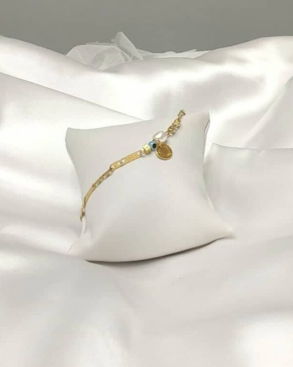Βραχιόλι με ματάκι σε επίχρυσο ατσάλι