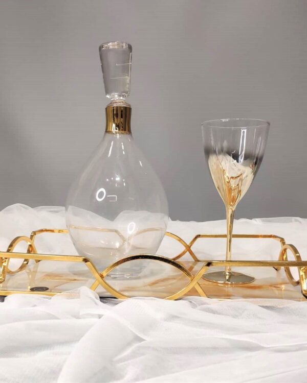 Σετ κουμπάρου από κρύσταλλο Βοημίας με εφέ μαρμάρου