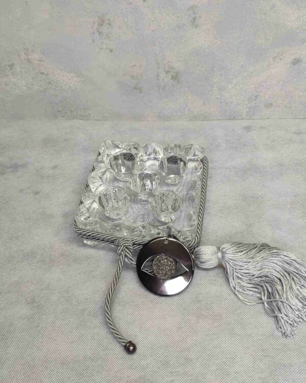 Κρυστάλλινο κηροπήγιο 5 θέσεων με γούρι 2023 επιχρυσωμένο