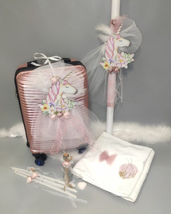 Πλήρες σετ βάπτισης για κορίτσι με Μονόκερο Unicorn