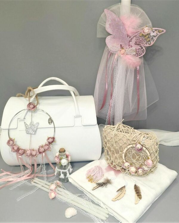 Πλήρες σετ βάπτισης για κορίτσι με Πεταλούδες