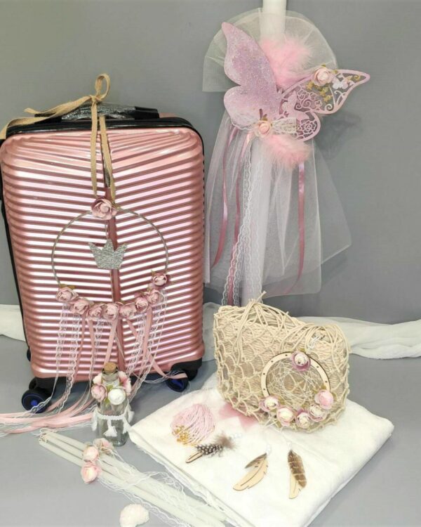 Πλήρες σετ βάπτισης για κορίτσι με πεταλούδες