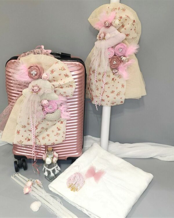 Πλήρες σετ βάπτισης για κορίτσι boho με λουλούδια