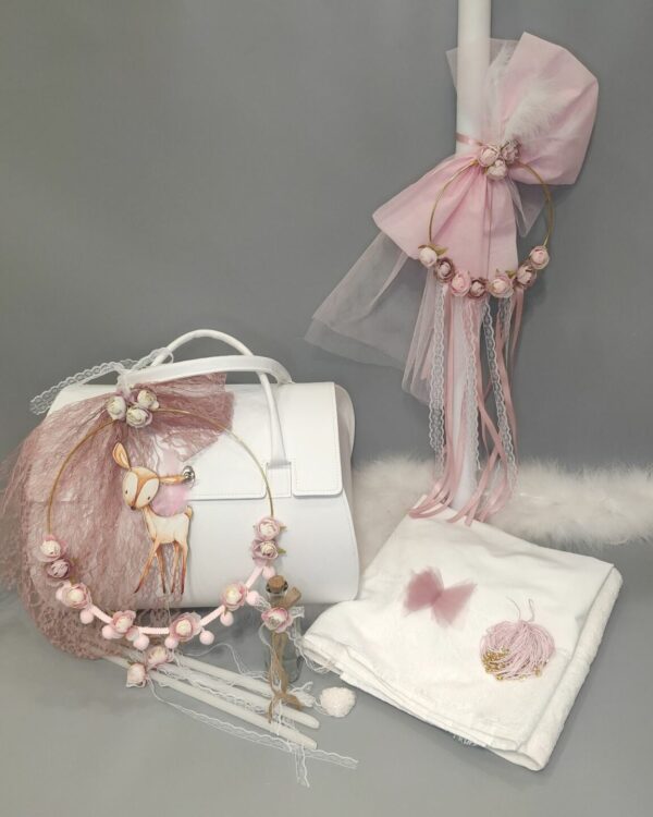 Πλήρες σετ βάπτισης για κορίτσι με Ελαφάκι