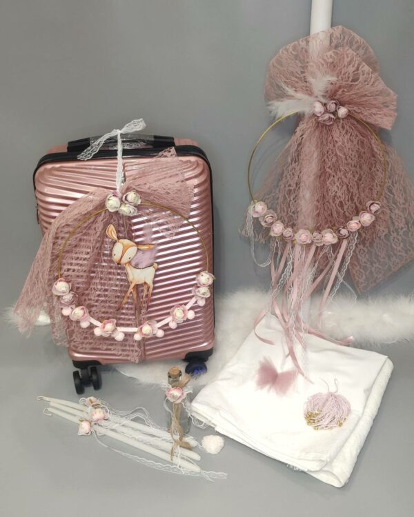 Πλήρες σετ βάπτισης για κορίτσι με θέμα το ελαφάκι