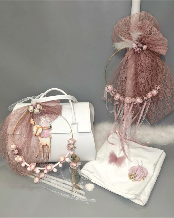 Πλήρες σετ βάπτισης για κορίτσι με Ελαφάκι