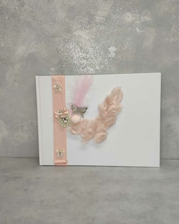 Βιβλίο ευχών με ουδέτερο θέμα λουλούδια και πεταλούδα