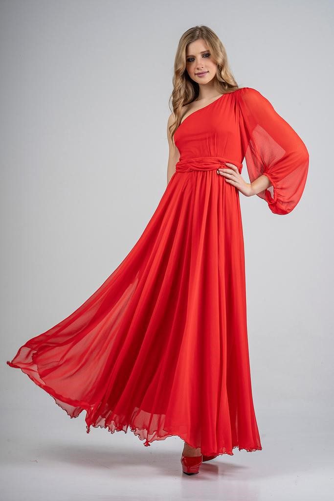 Κόκκινο φόρεμα με έναν ώμο