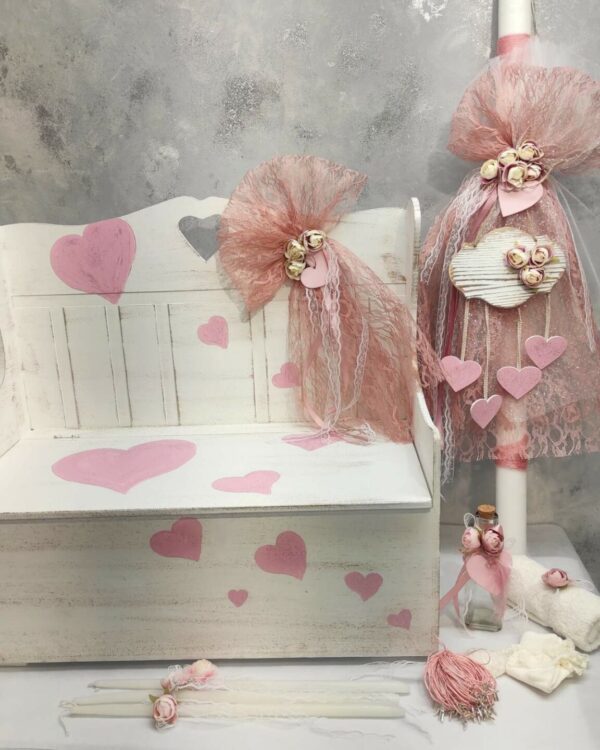 Σετ βάπτισης τριαντάφυλλο