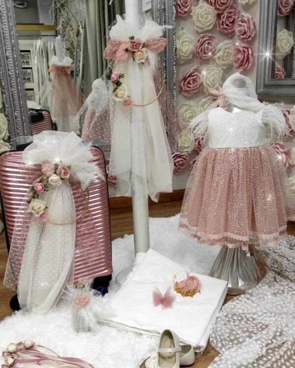 paketo vaptisis roz leuko glitter