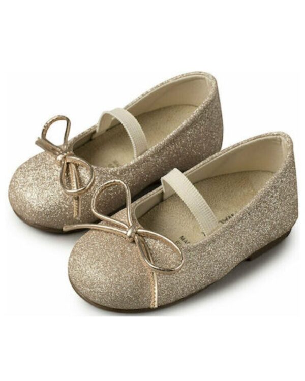 Βαπτιστικό παπούτσι μπαρέτα σε χρυσό