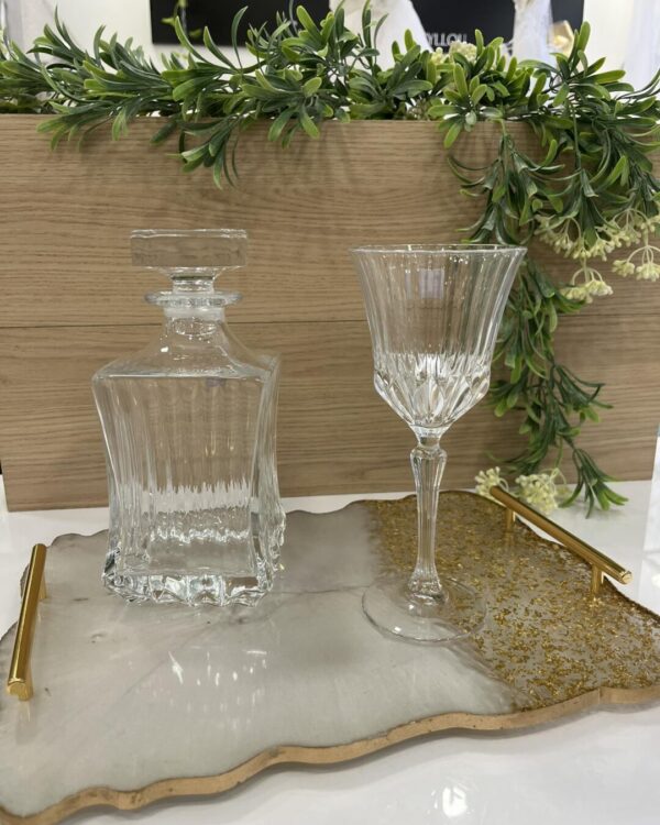 Σετ κουμπάρου Βοημίας με υγρό γυαλί σε χρυσό