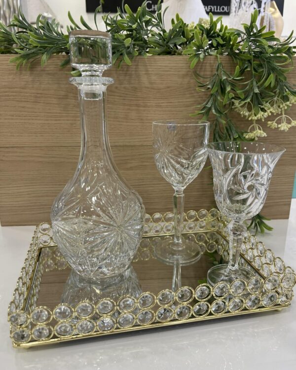 Σετ κουμπάρου Βοημίας με επίχρυσο στολισμό και κρύσταλλα