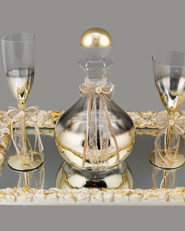 Σετ κουμπάρου Βοημίας με επίχρυσο στολισμό