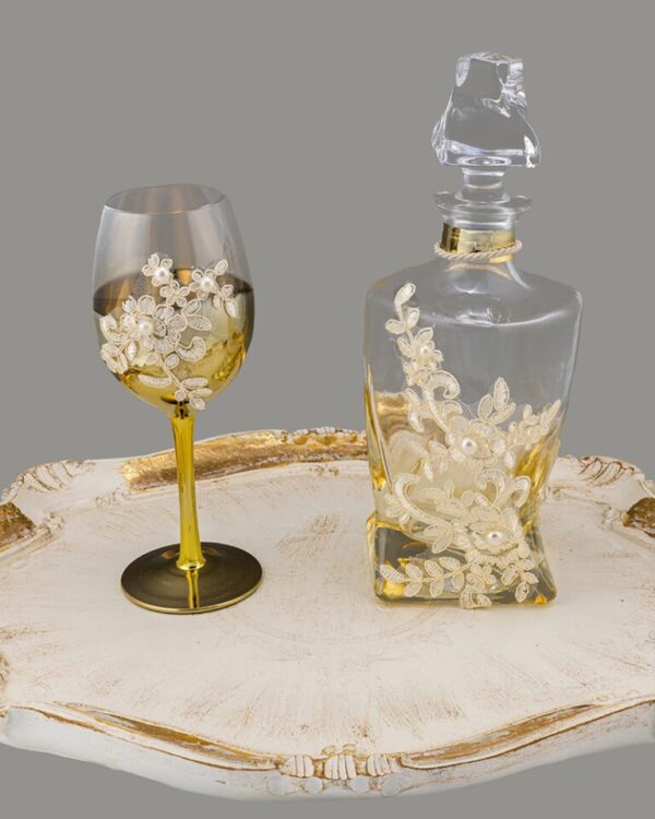 Σετ κουμπάρου Βοημίας με επίχρυσο στολισμό