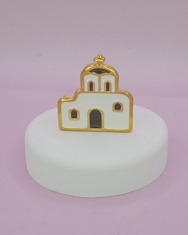 Μπομπονιέρα εκκλησία σε τεχνητό βότσαλο 6,5 cm