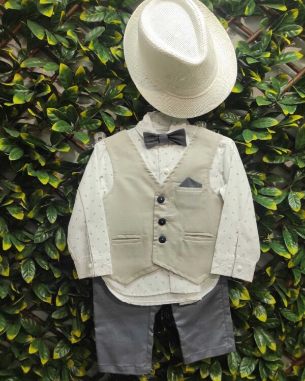 Βαπτιστικό κουστούμι σε γκρι αποχρώσεις