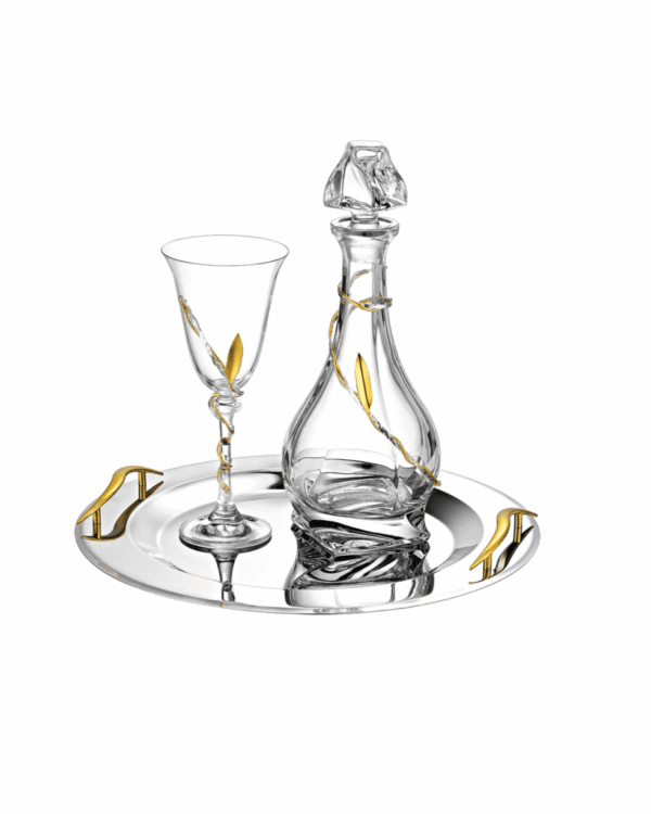 Σετ κουμπάρου Βοημίας με ασημί στολισμό