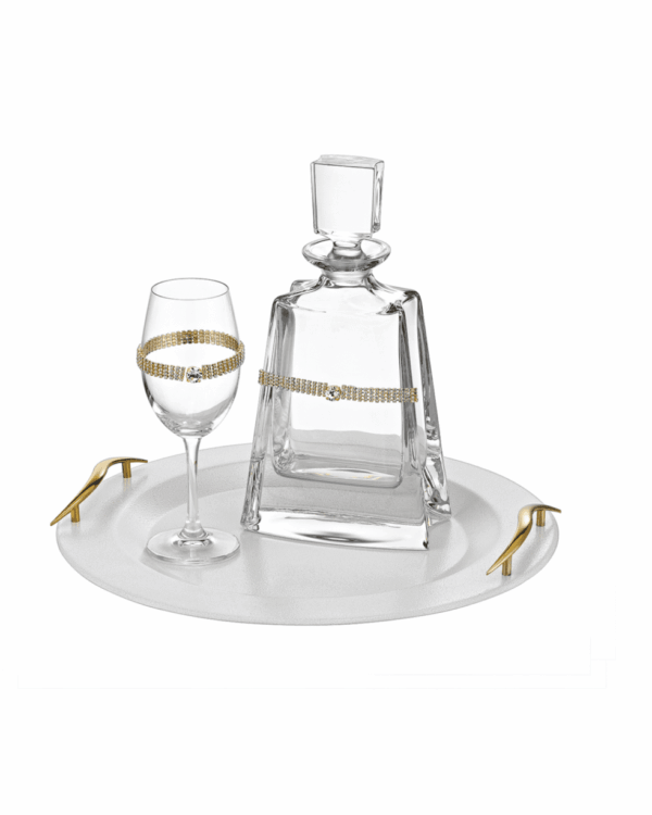 Σετ κουμπάρου Βοημίας με επίχρυσο στολισμό και στρας