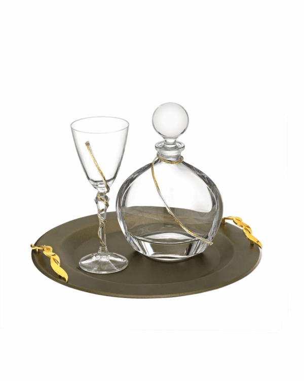 Σετ κουμπάρου Βοημίας με ασημί και καφέ στολισμό