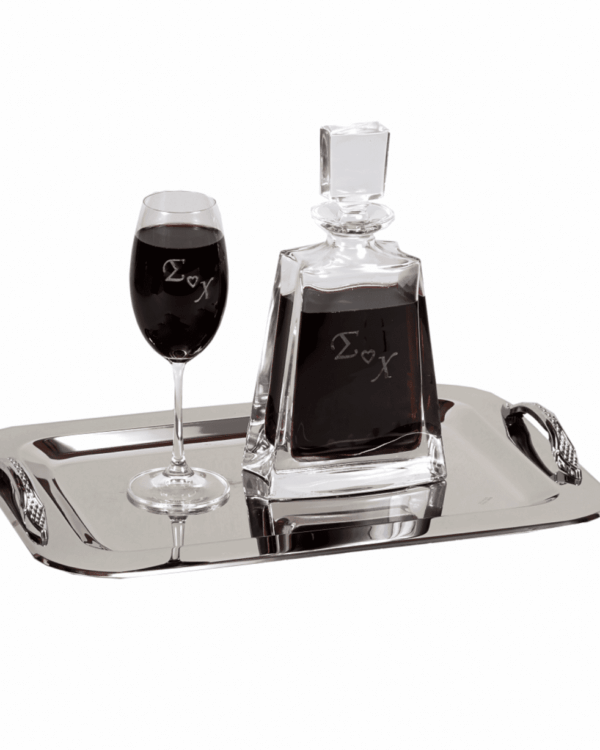 Σετ κουμπάρου Βοημίας με ασημί στολισμό