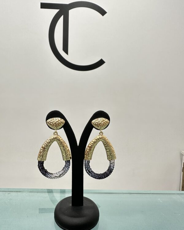 Σκουλαρίκια σταγόνα σε χρυσό και ασημί