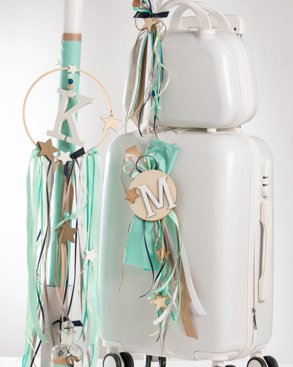 Ολοκληρωμένο πακέτο βάπτισης παστέλ μονόγραμμα