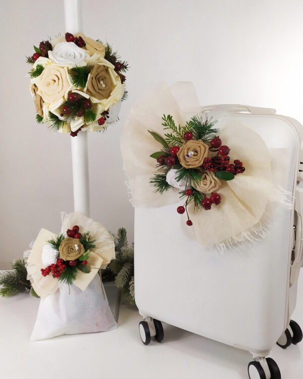 Ολοκληρωμένο πακέτο βάπτισης Χριστουγεννιάτικη ανθοδέσμη