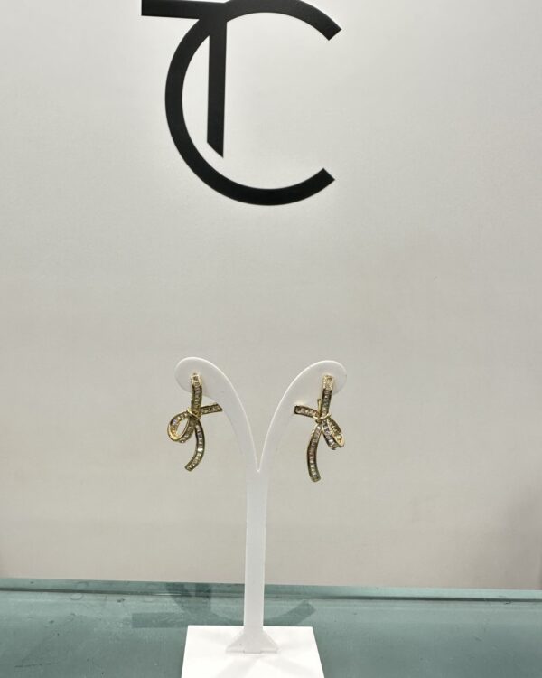 Σκουλαρίκια φιόγκος με στράς