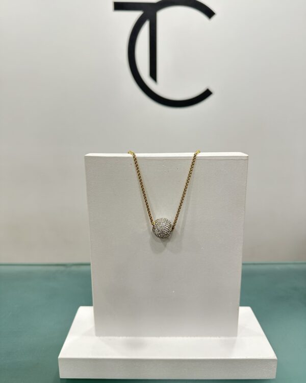 Κολιέ με πετρούλα σε χρυσό και ασημί