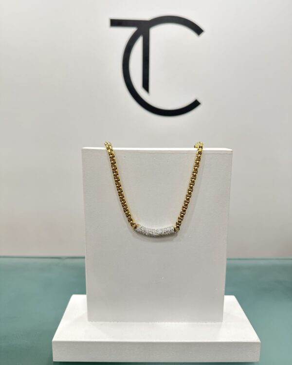 Κολιέ αλυσίδα σε χρυσό και ασημί