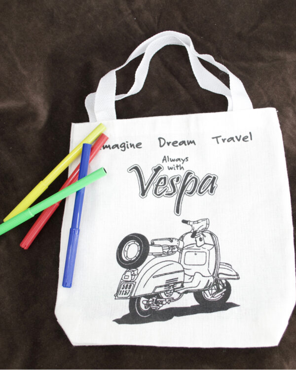 Μπομπονιέρα τσάντα ζωγραφικής βέσπα