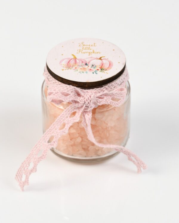 Μπομπονιέρα βαζάκι με αρωματικά άλατα και τυπωμένο σχέδιο κολοκύθες